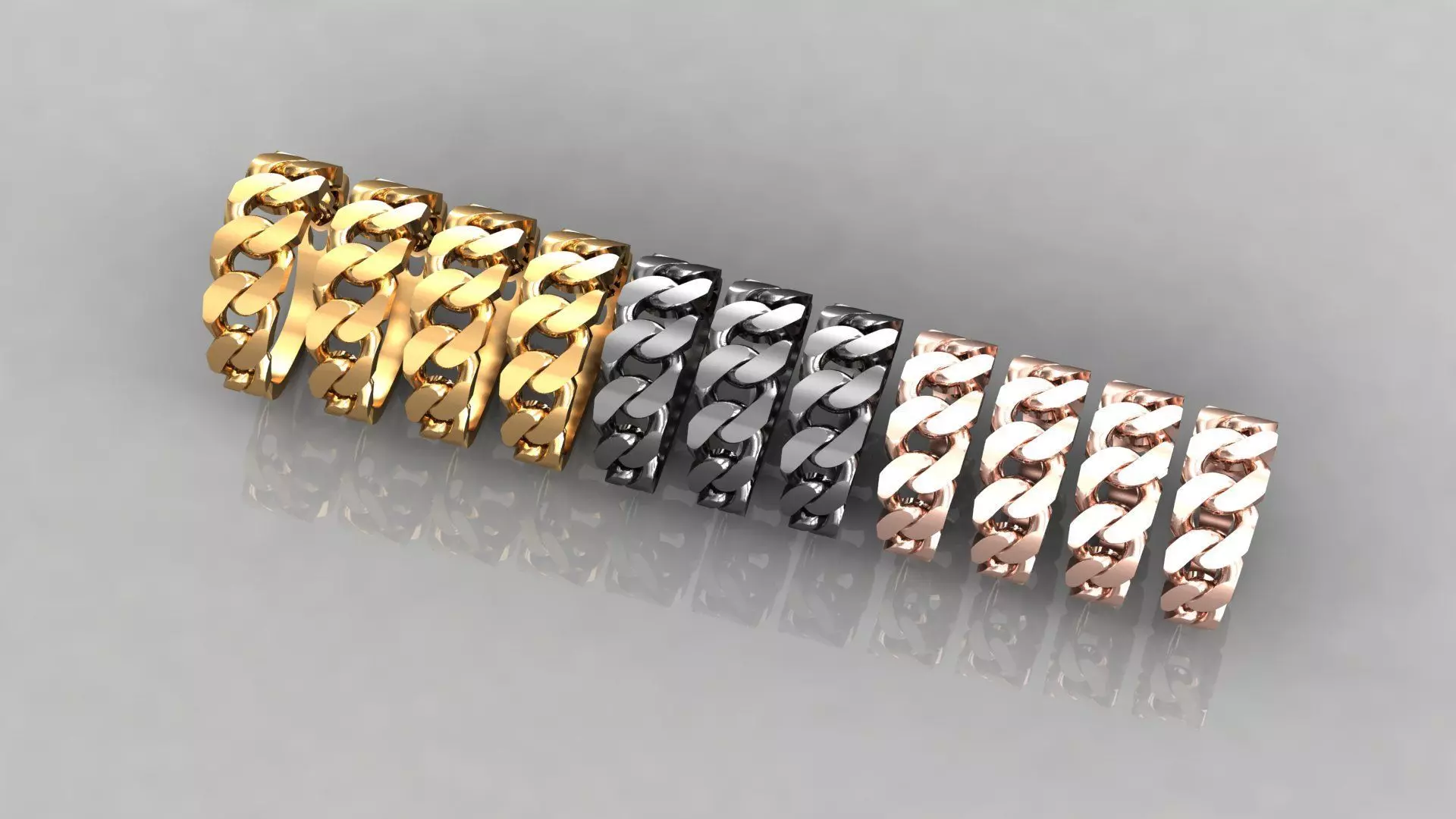 Cuban Link Ring Size 54 to 64  Free 3D print model_0