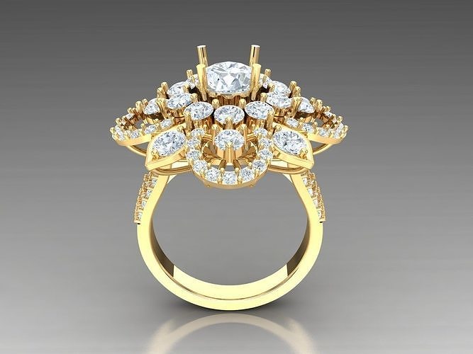Solitaire Ring Engagement Ring  Engagement Jewelry 1WR38 3D print model