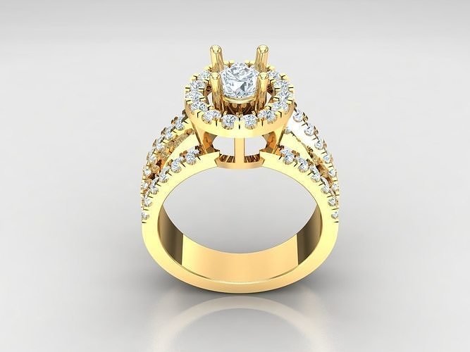 Solitaire Ring Engagement Ring  Engagement Jewelry 1WR37 3D print model