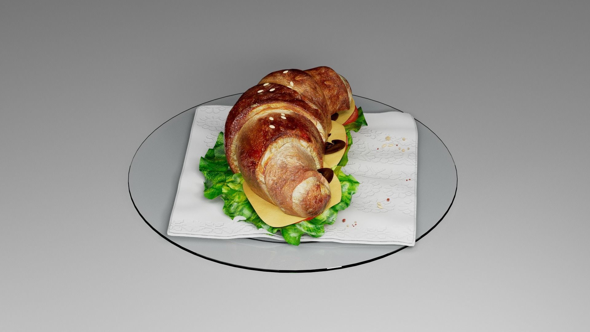 Croissant Not sweet 3D model_6