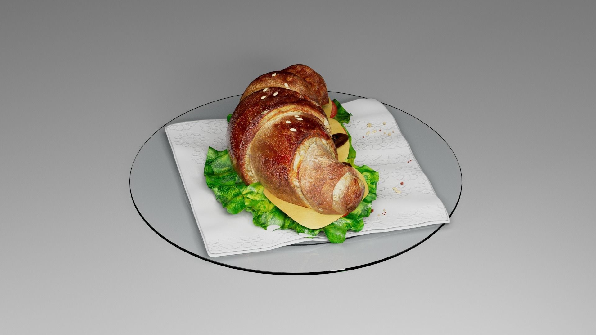 Croissant Not sweet 3D model_7