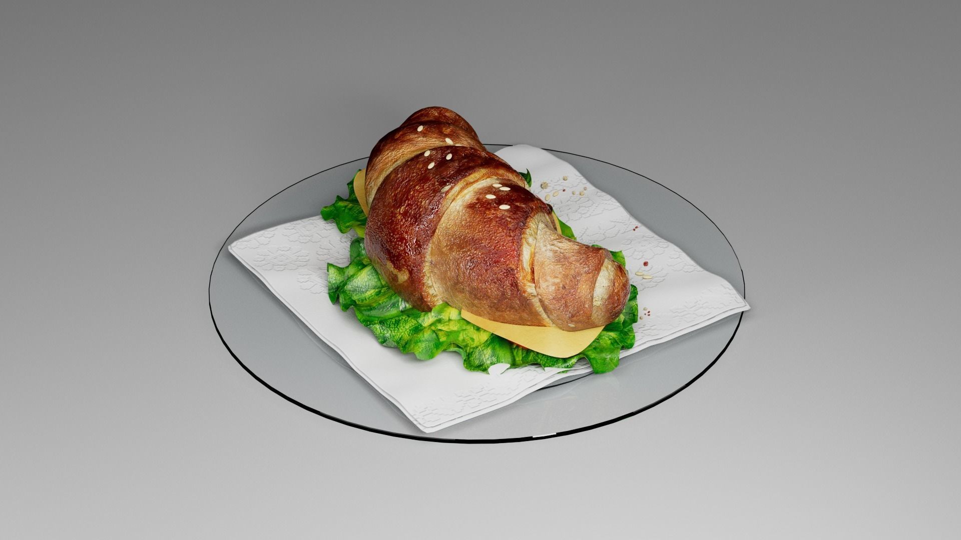 Croissant Not sweet 3D model_8