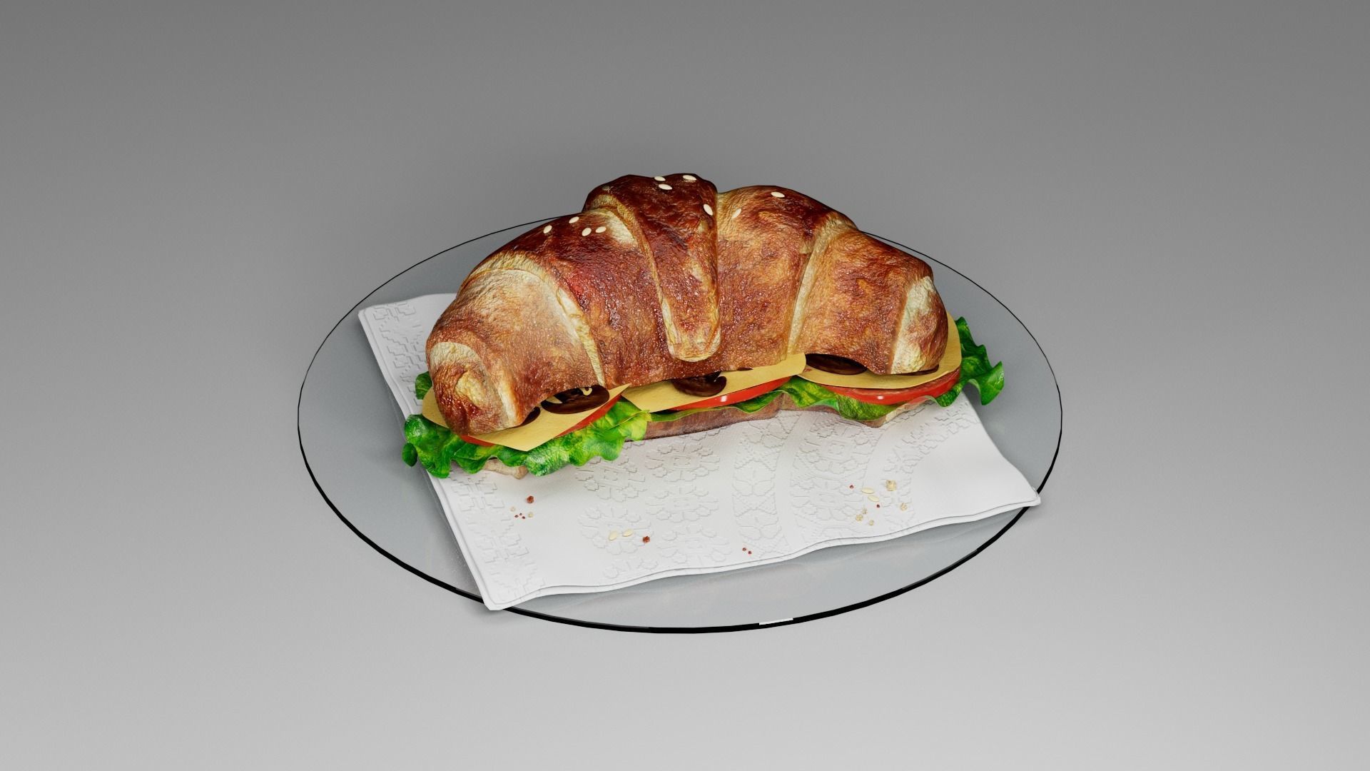 Croissant Not sweet 3D model_24