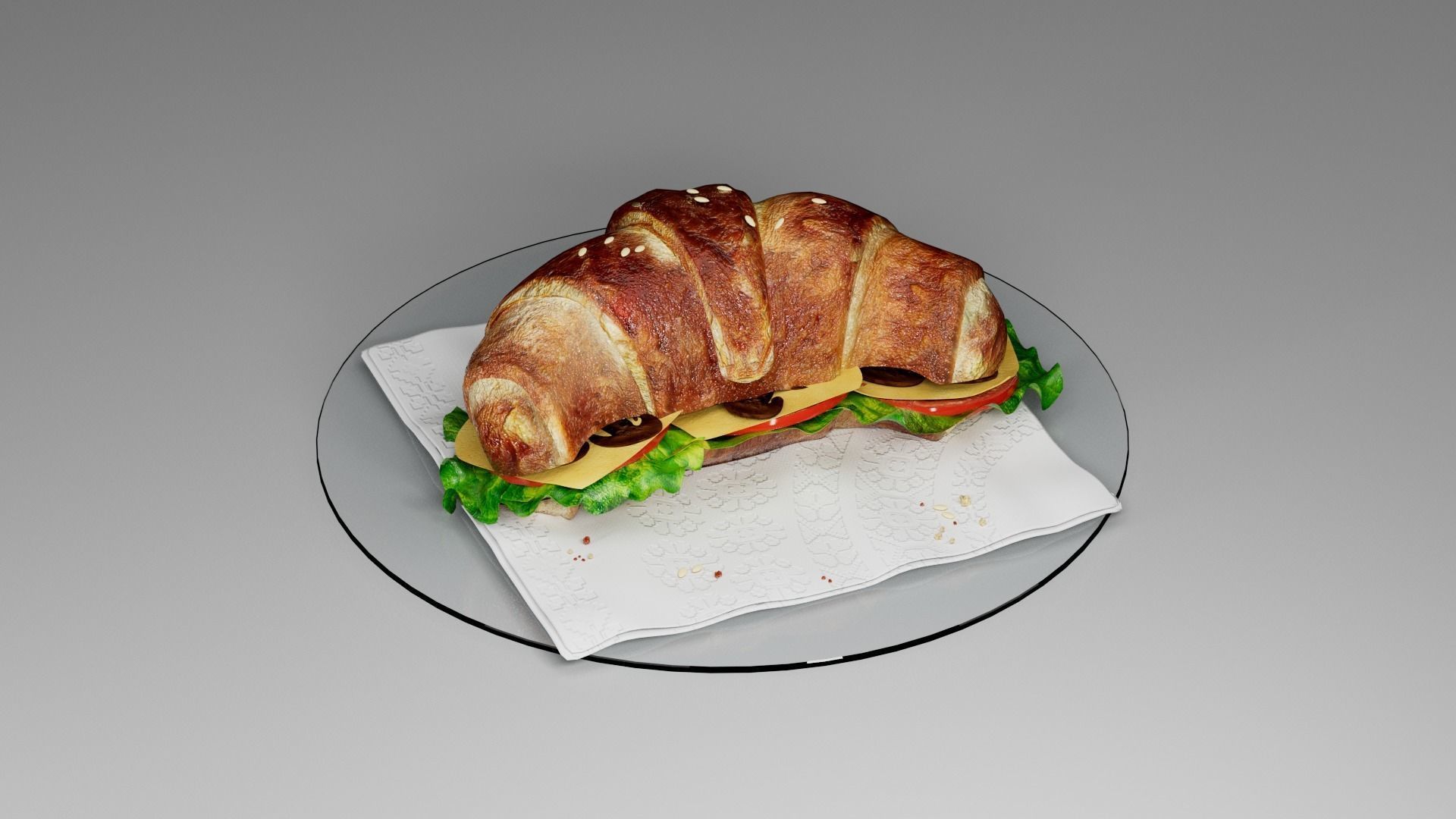 Croissant Not sweet 3D model_1