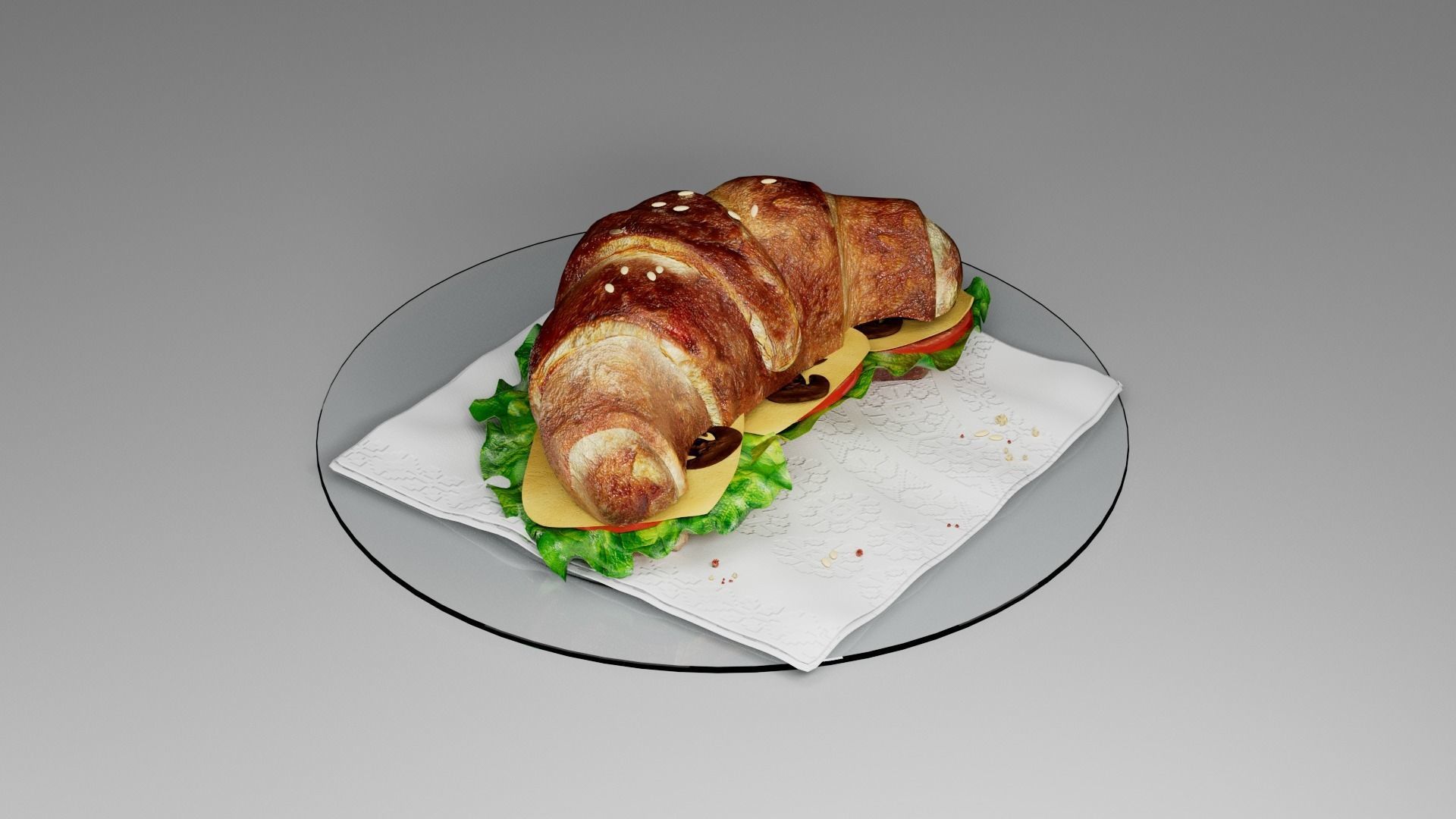 Croissant Not sweet 3D model_4