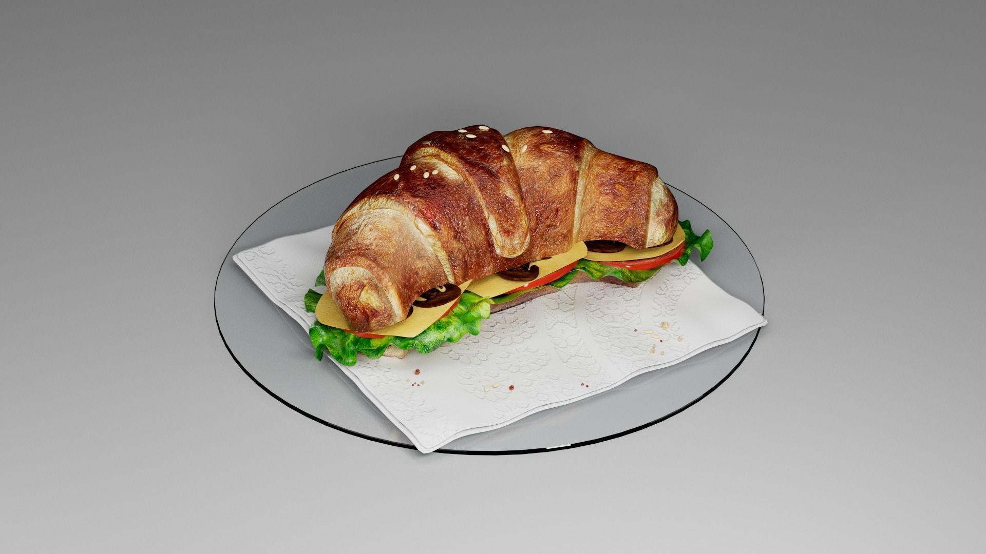 Croissant Not sweet 3D model_2