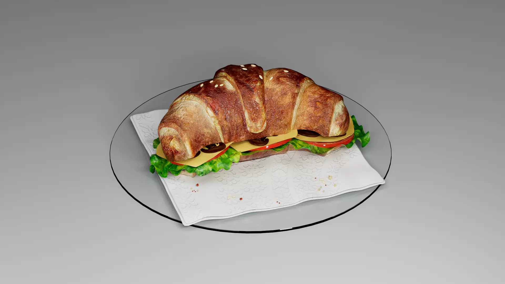 Croissant Not sweet 3D model_0