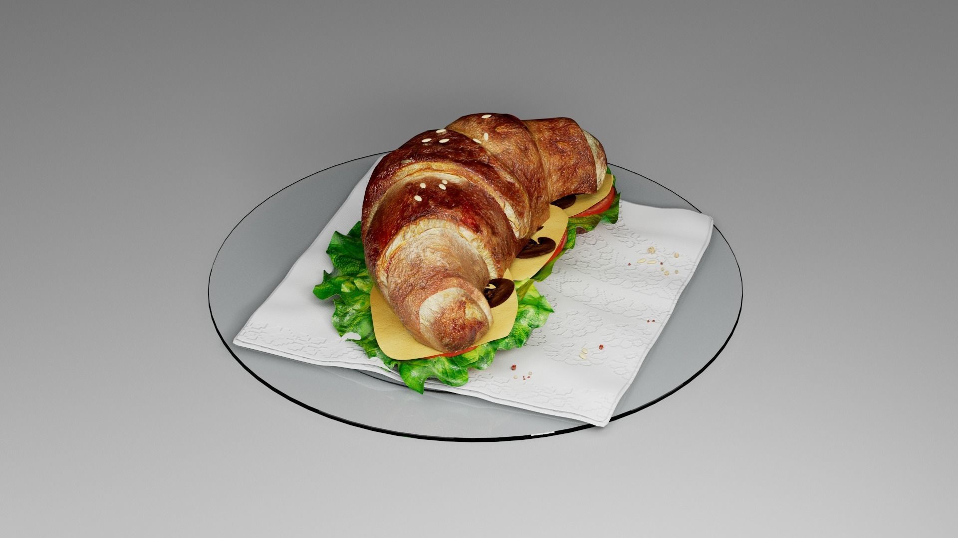 Croissant Not sweet 3D model_5