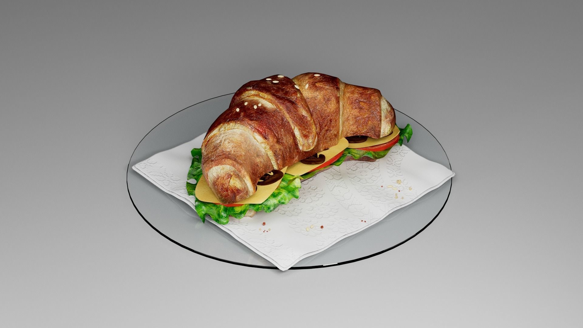 Croissant Not sweet 3D model_3