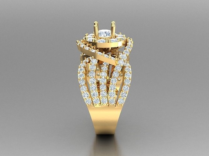 Solitaire Ring Engagement Ring  Engagement Jewelry 1WR35 3D print model