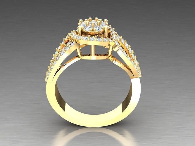 Solitaire Ring Engagement Ring  Engagement Jewelry 1WR30 3D print model