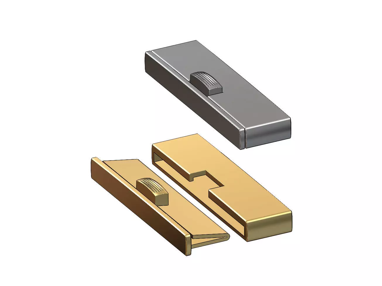 Simple 40mm wide box clasp 3D print model_0