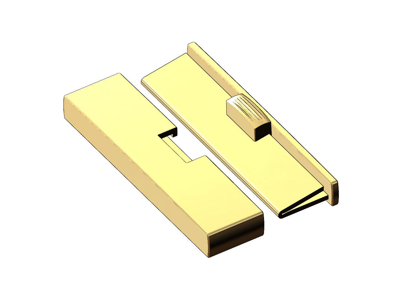 Simple 40mm wide box clasp 3D print model_1