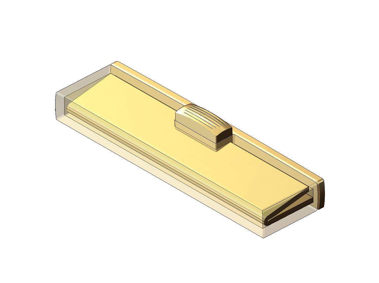 Simple 40mm wide box clasp 3D print model_3
