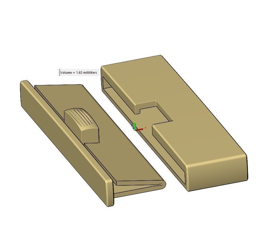 Simple 40mm wide box clasp 3D print model_12