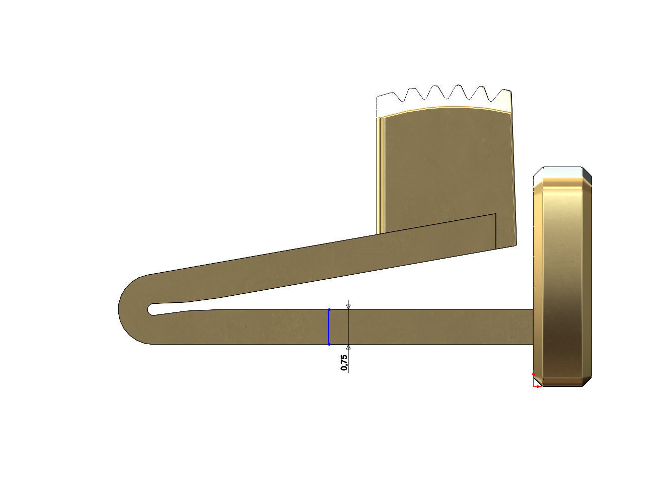 Simple 40mm wide box clasp 3D print model_9