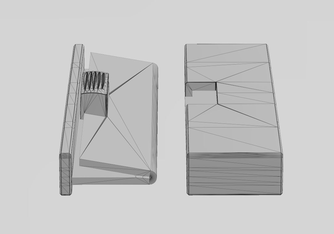 Simple 40mm wide box clasp 3D print model_14