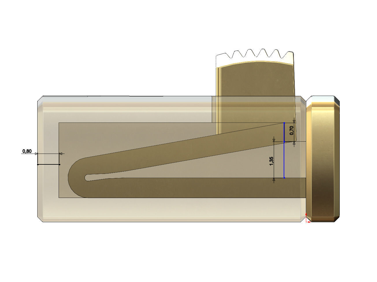 Simple 40mm wide box clasp 3D print model_8