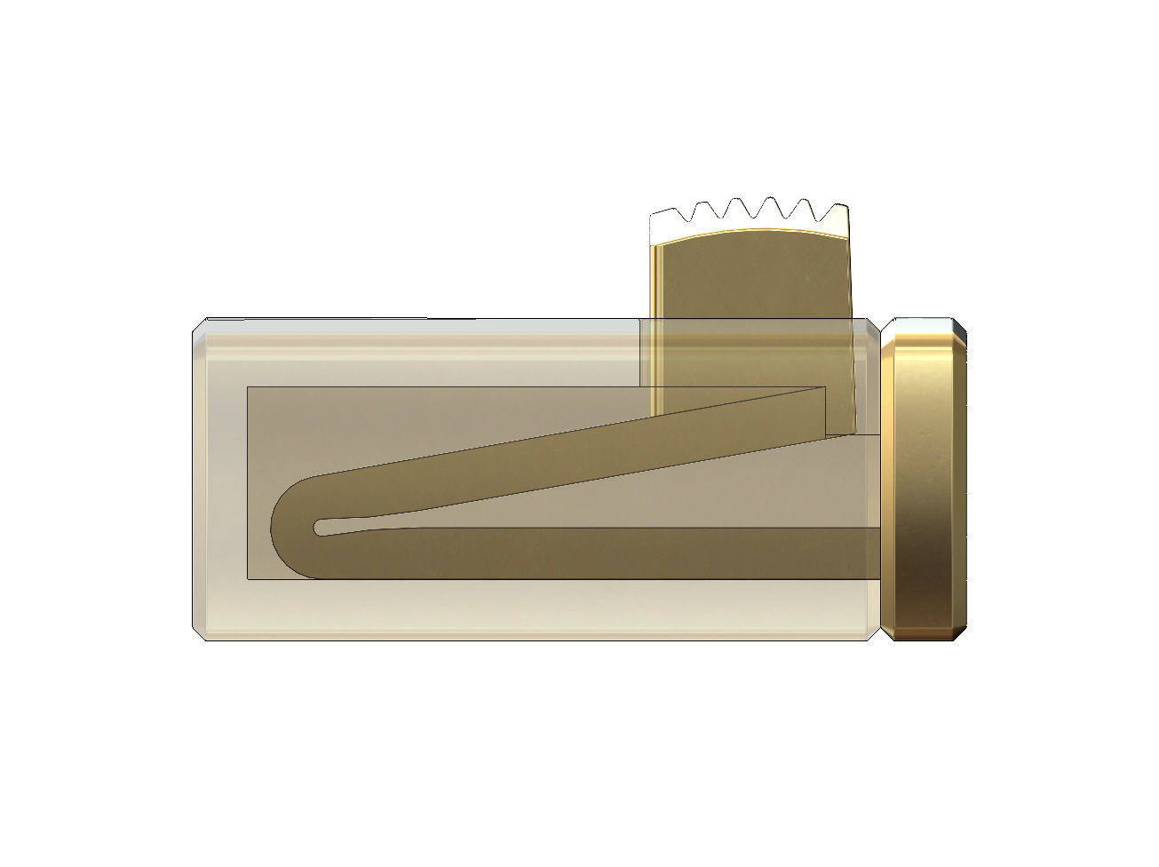 Simple 40mm wide box clasp 3D print model_4