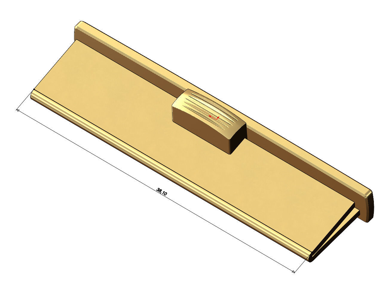 Simple 40mm wide box clasp 3D print model_10