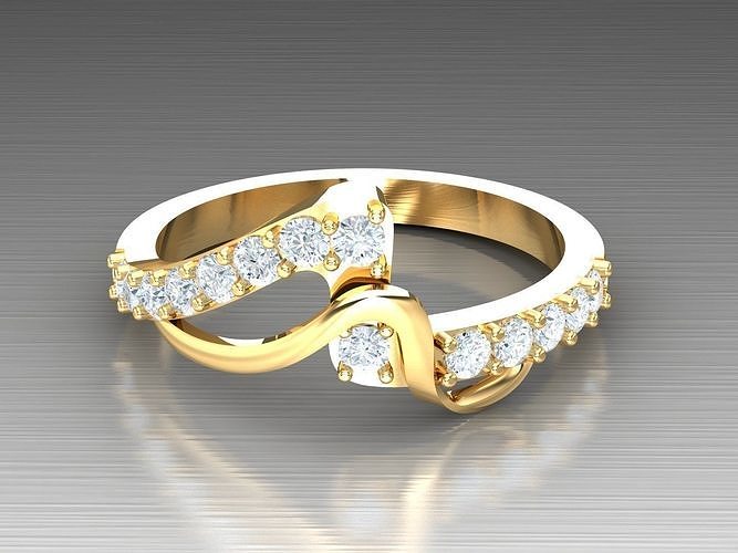 Solitaire Ring Engagement Ring  Engagement Jewelry 1WR18 3D print model