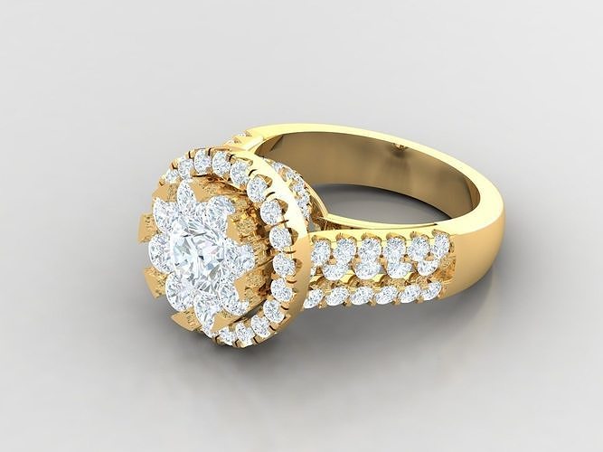 Solitaire Ring Engagement Ring  Engagement Jewelry 1WR14 3D print model