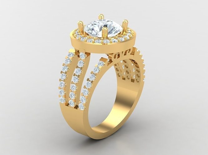 Solitaire Ring Engagement Ring  Engagement Jewelry 1WR12 3D print model