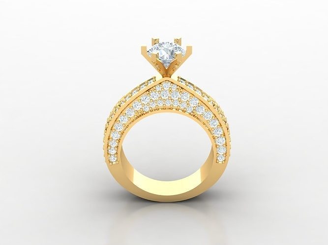 Solitaire Ring Engagement Ring  Engagement Jewelry 1WR11 3D print model