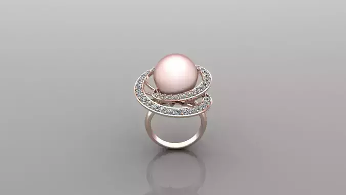 beautiful peal with round diamond ring RG 23