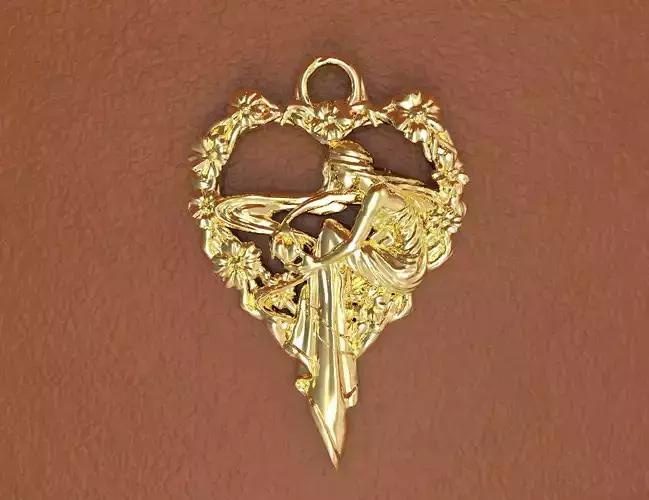 Woman pendant 3D print model