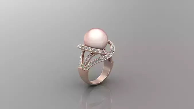 Morganite Pearl Engagement Ring R23