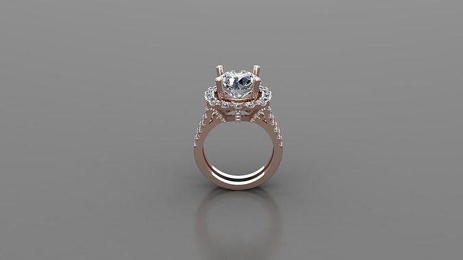 big Round diamond ring for wedding R19 3D print model