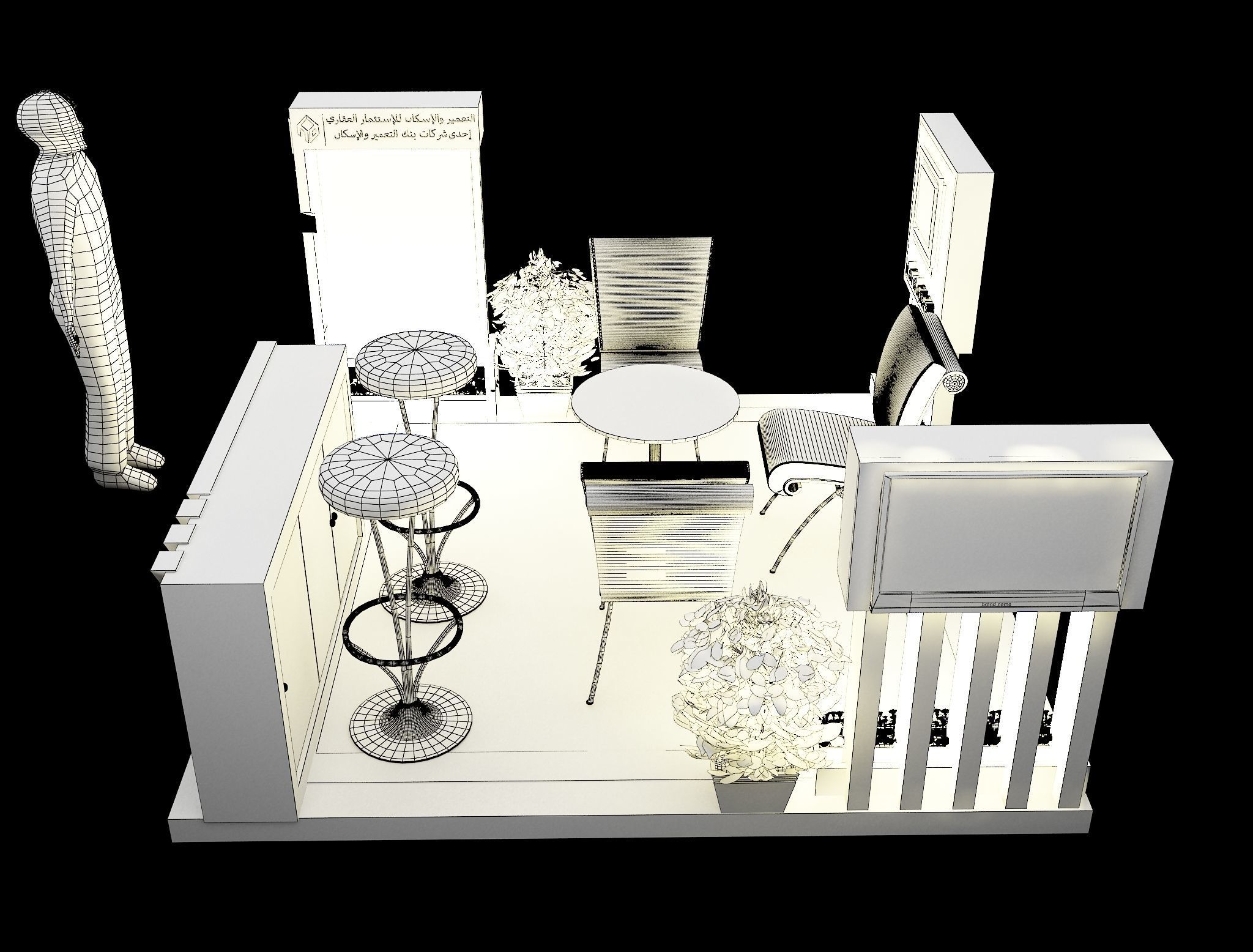 Booth Exhibition Stand a249a 3D model_9