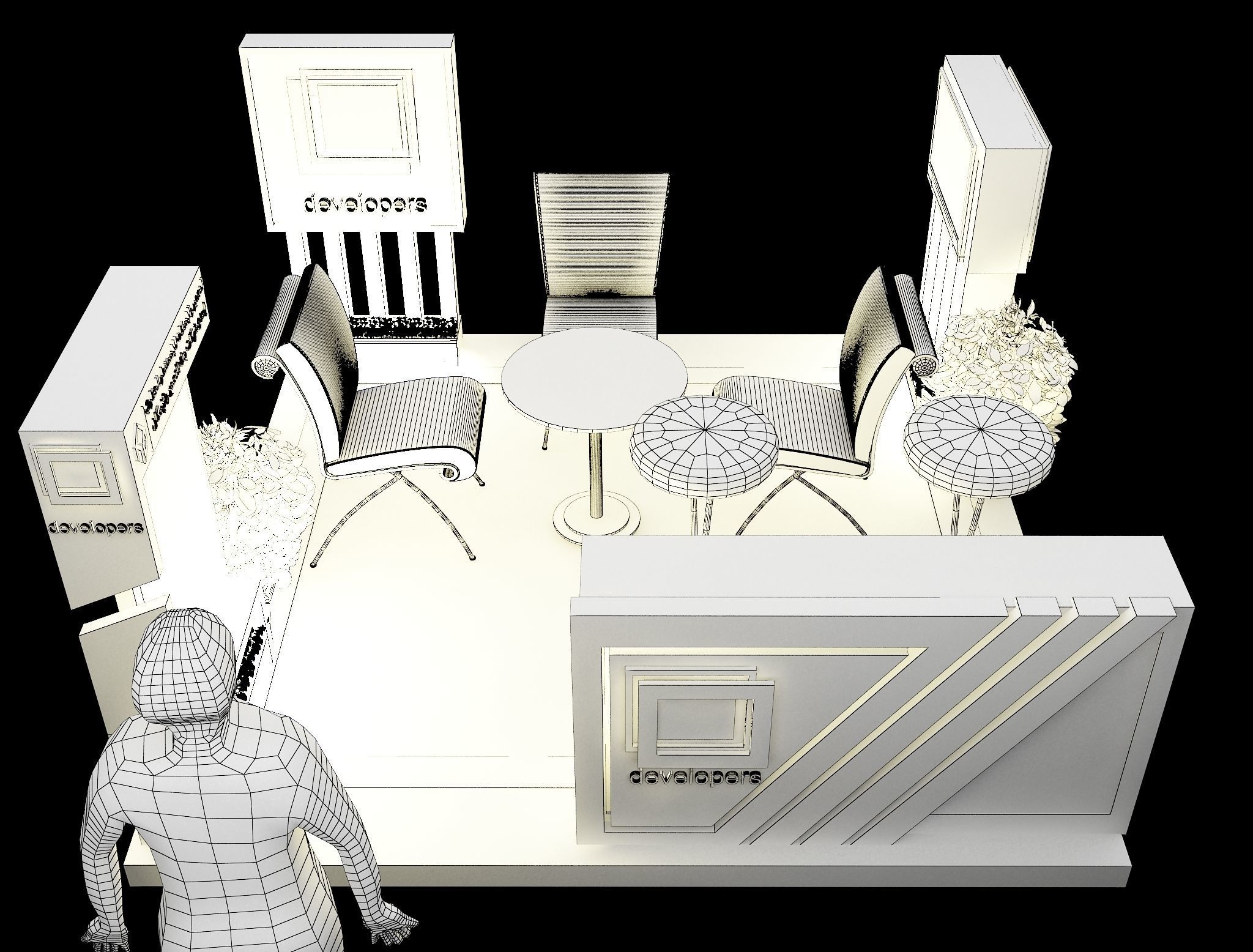 Booth Exhibition Stand a249a 3D model_1