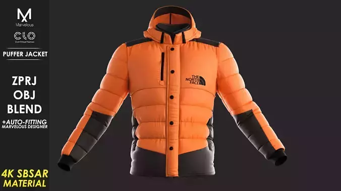 Puffer Jacket - Marvelous - CLO Project file  3D model
