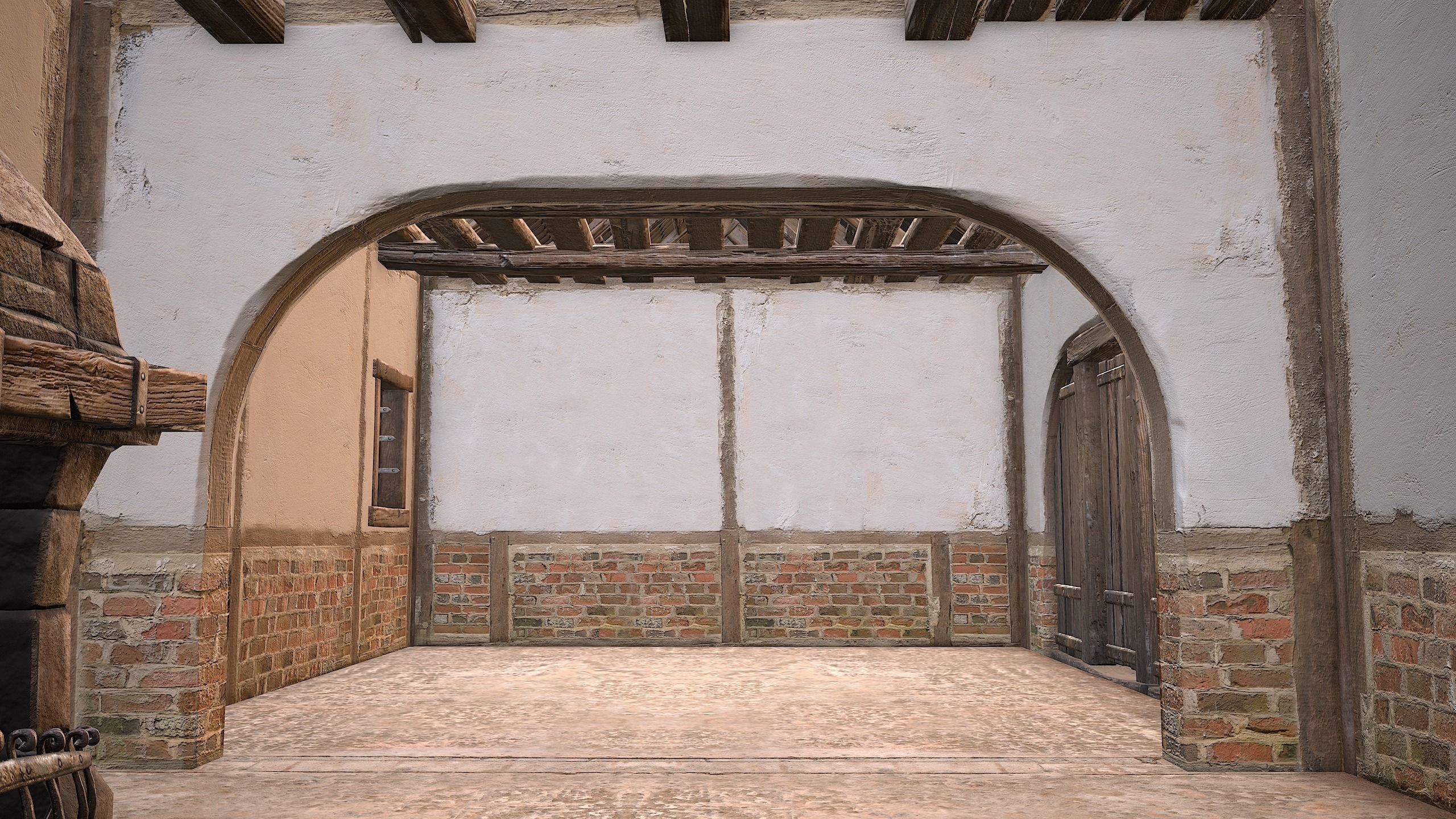 Medieval House 2 Barrack Low-poly 3D model_29