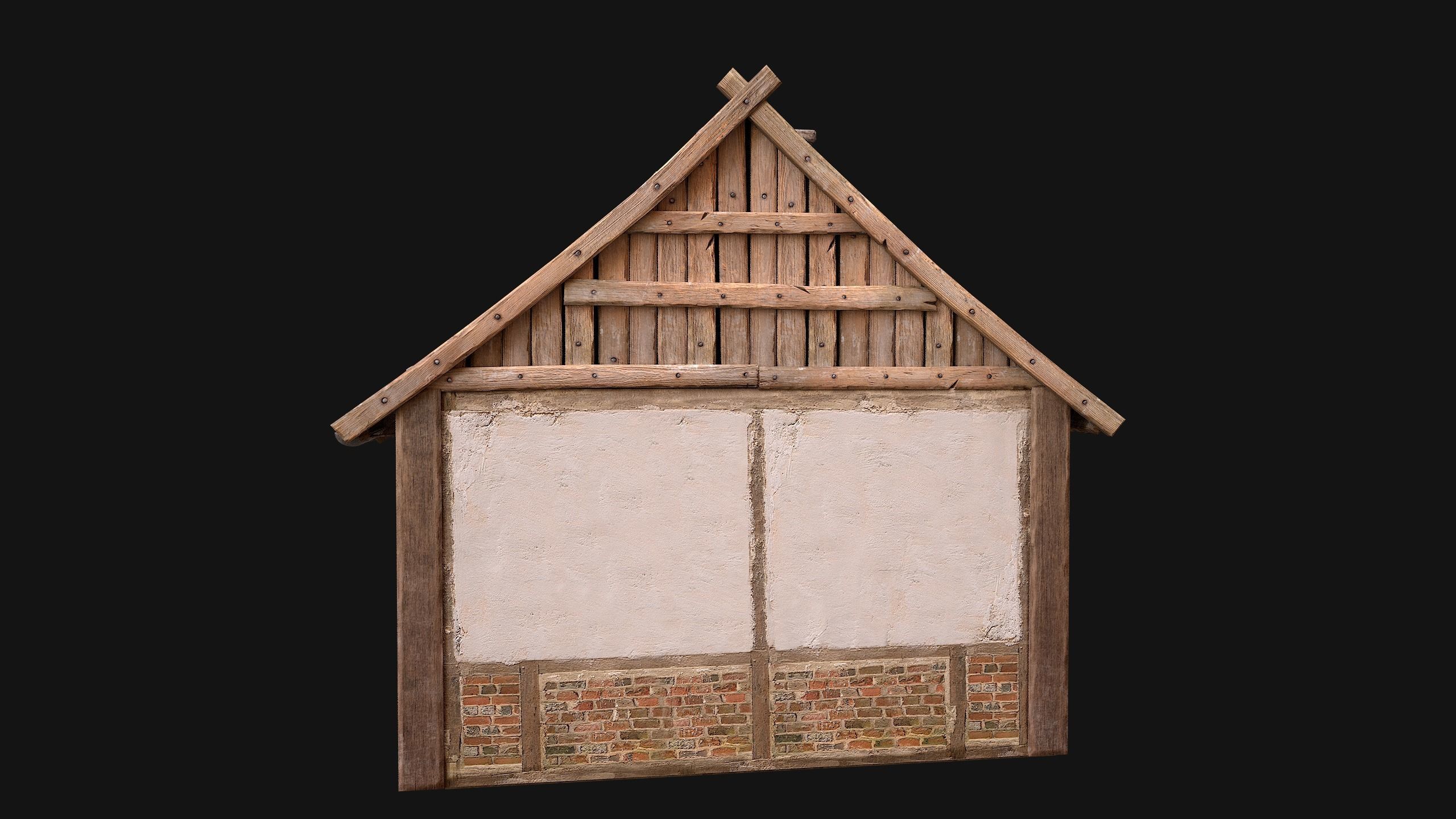 Medieval House 2 Barrack Low-poly 3D model_23
