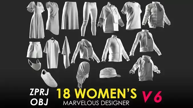 18 Womens Clothes - Vol 6 - Marvelous Designer