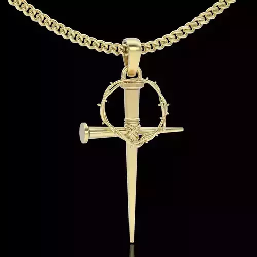 Cross pendant silver gold sterling printable jewelry 3D model