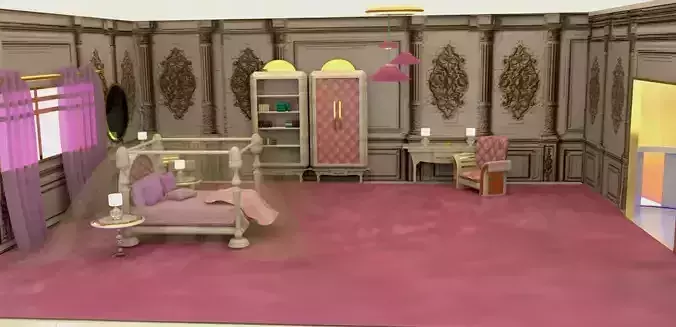 Princess pink bedroom