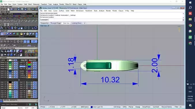 lobster spring clasp lock for jewerly 3D print model