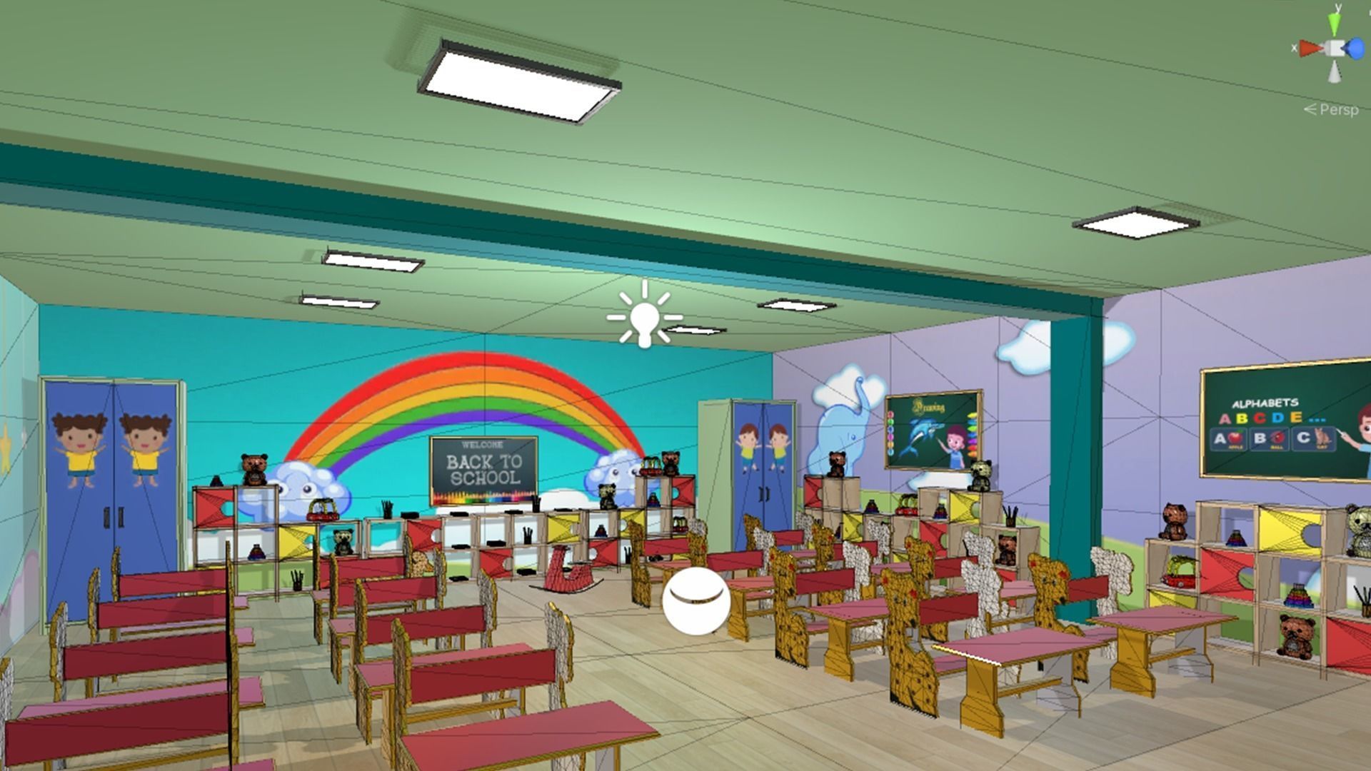 Nursery School Class Room Models Low-poly 3D model_9