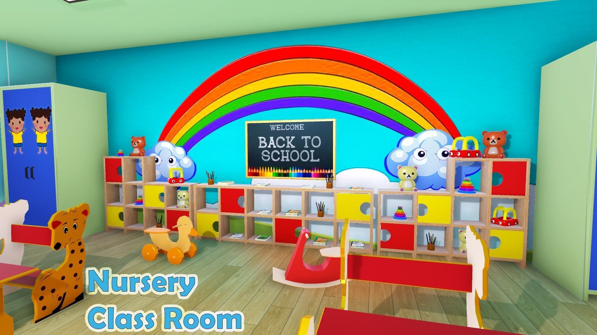 Nursery School Class Room Models Low-poly 3D model_4