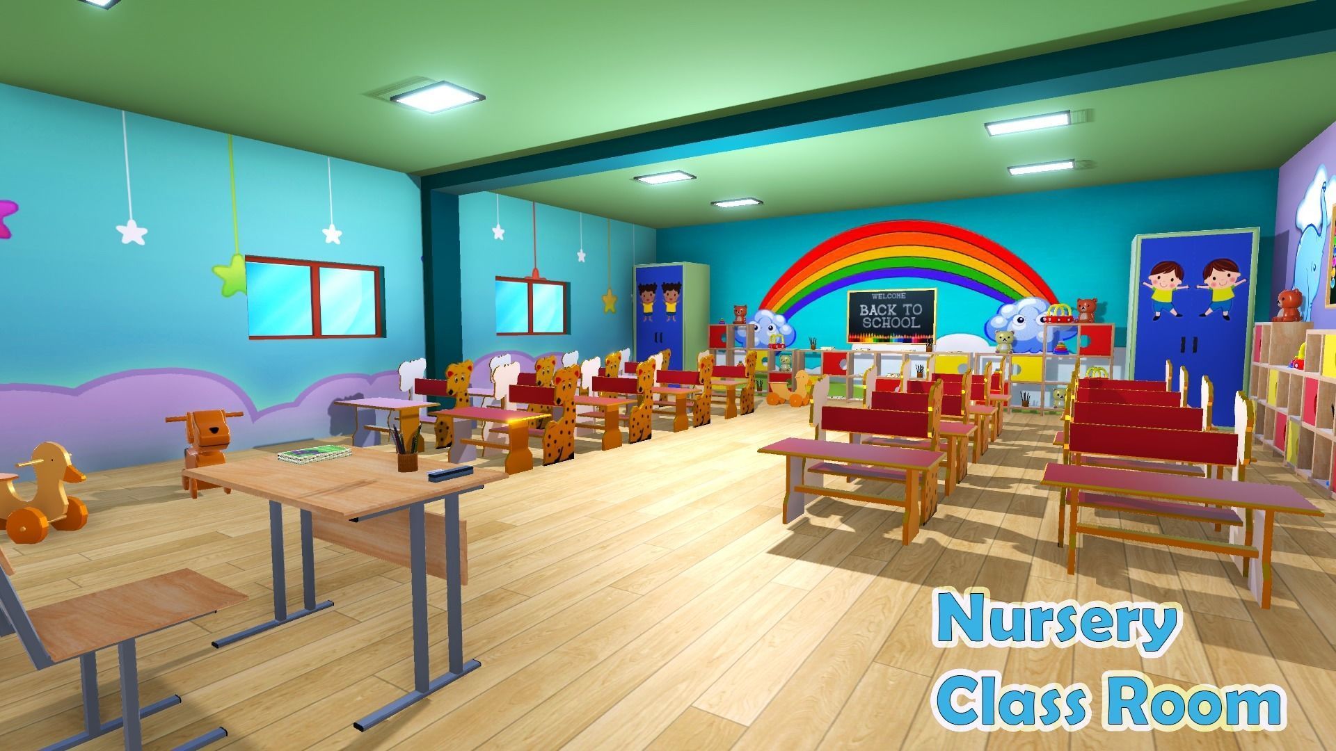 Nursery School Class Room Models Low-poly 3D model_2