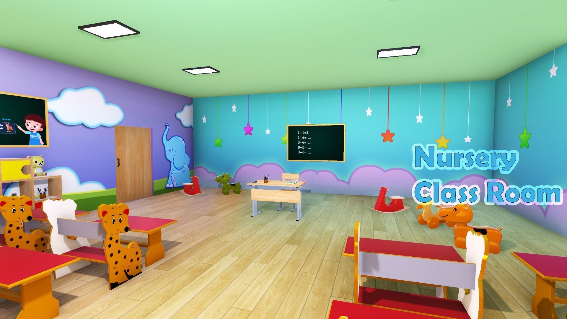Nursery School Class Room Models Low-poly 3D model_1