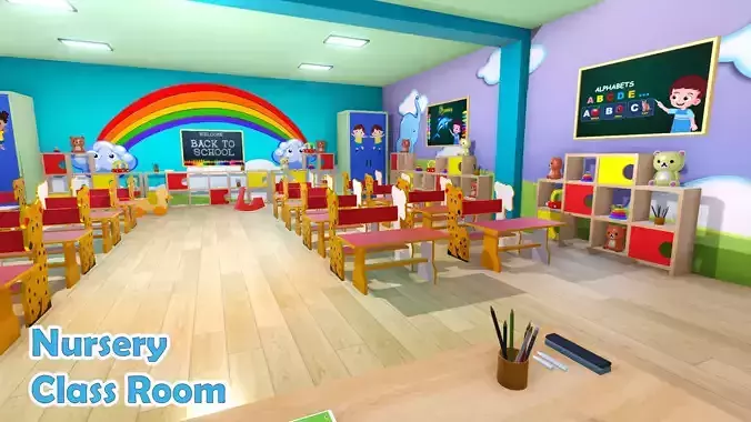 Nursery School Class Room Models Low-poly 3D model