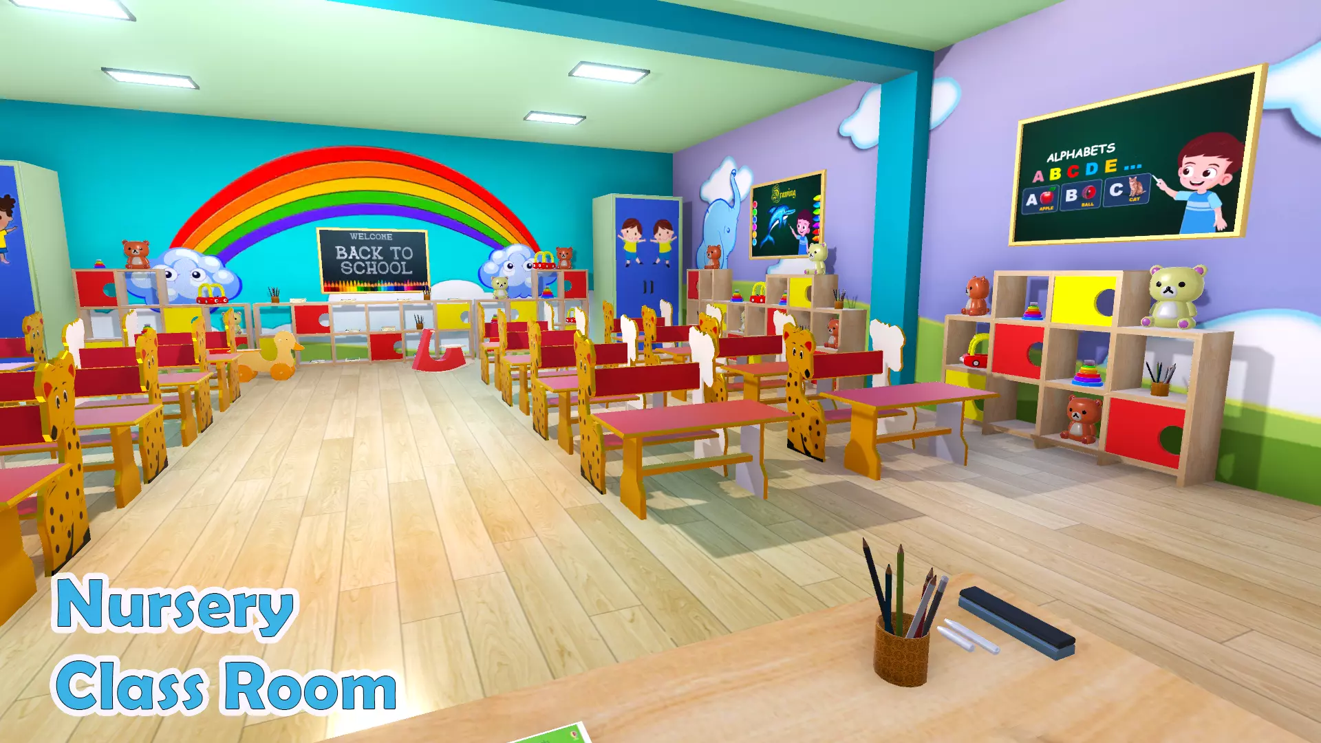 Nursery School Class Room Models Low-poly 3D model_0