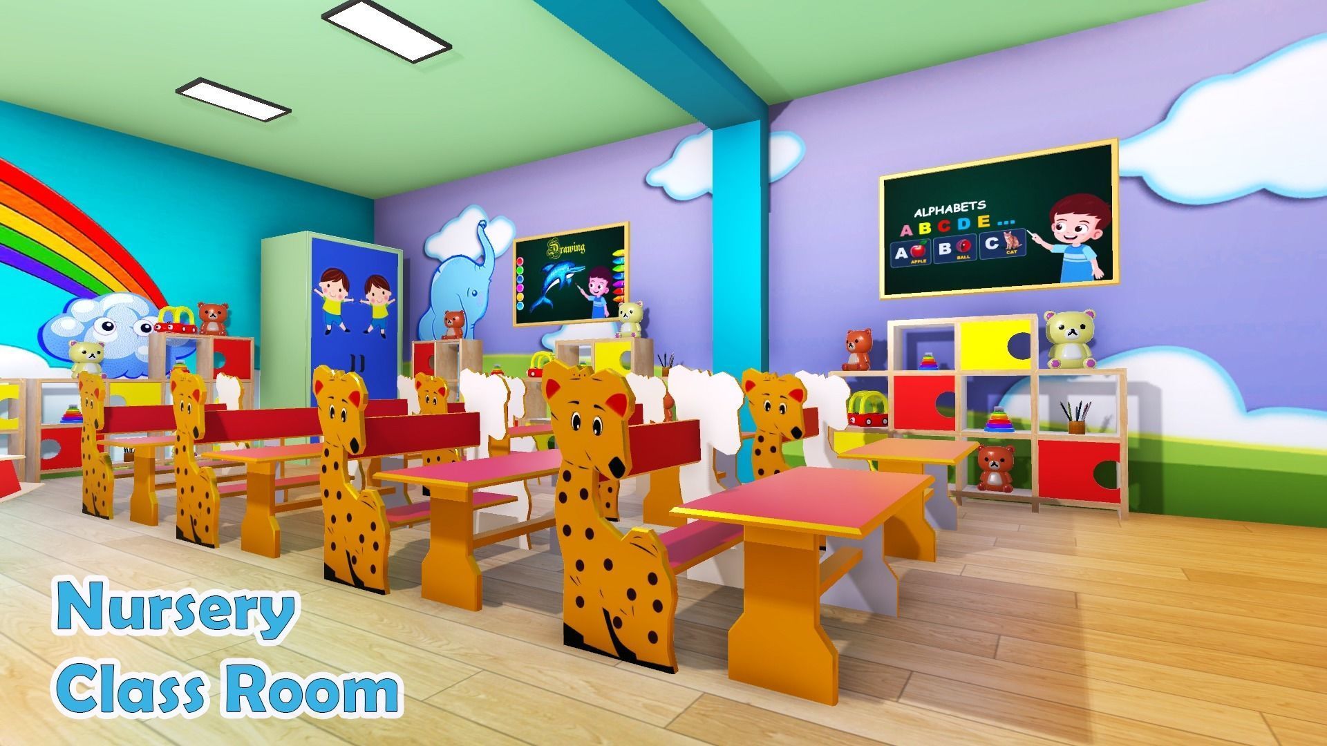 Nursery School Class Room Models Low-poly 3D model_3