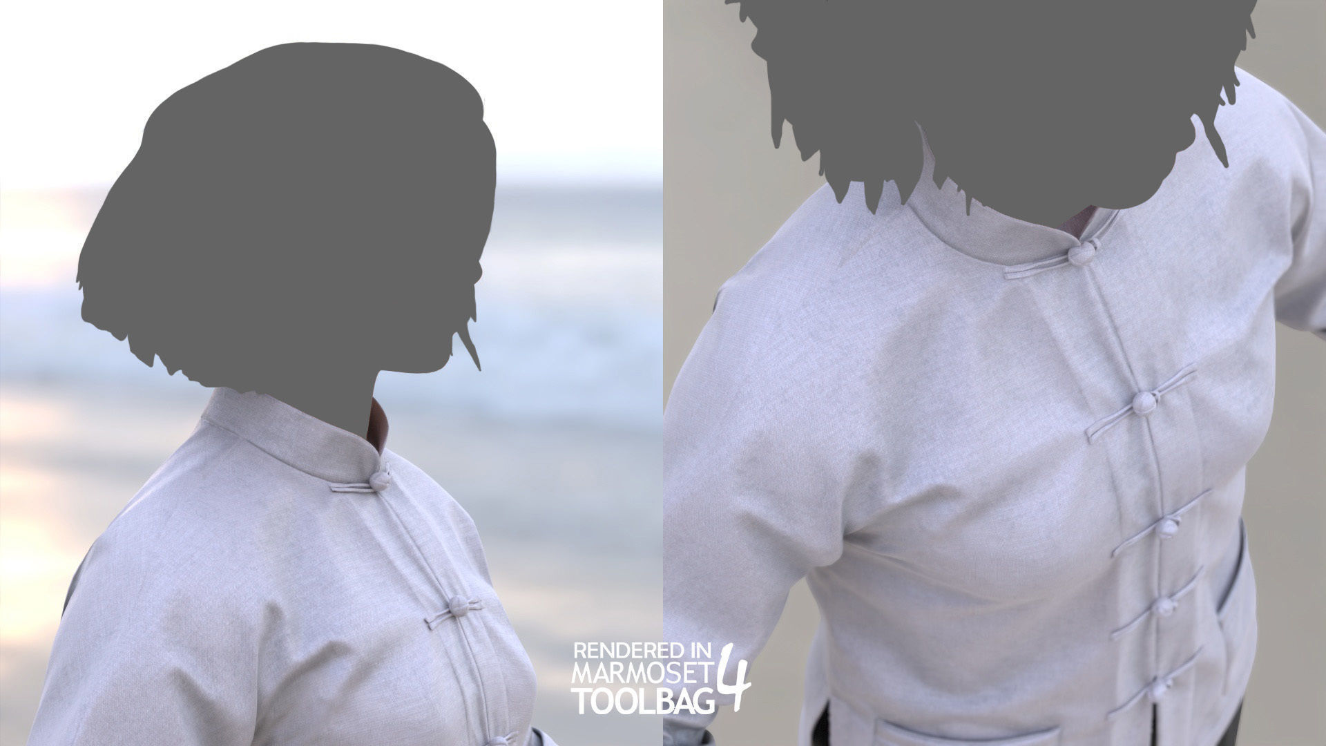 Female Martial Outfit 6 Low-poly 3D model_10