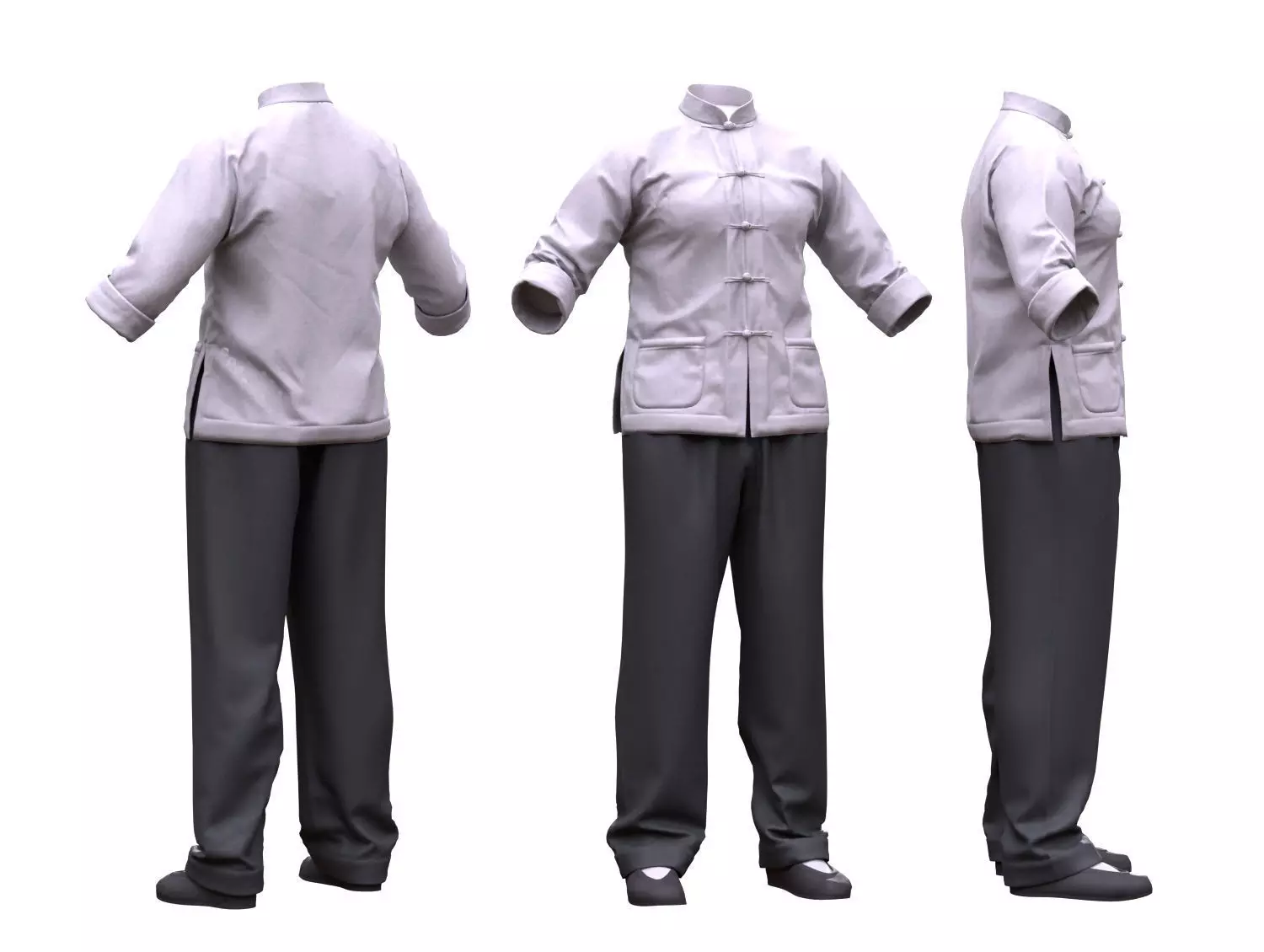 Female Martial Outfit 6 Low-poly 3D model_0